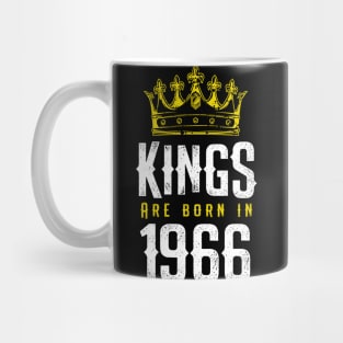 kings are born 1966 birthday quote crown king birthday party gift Mug